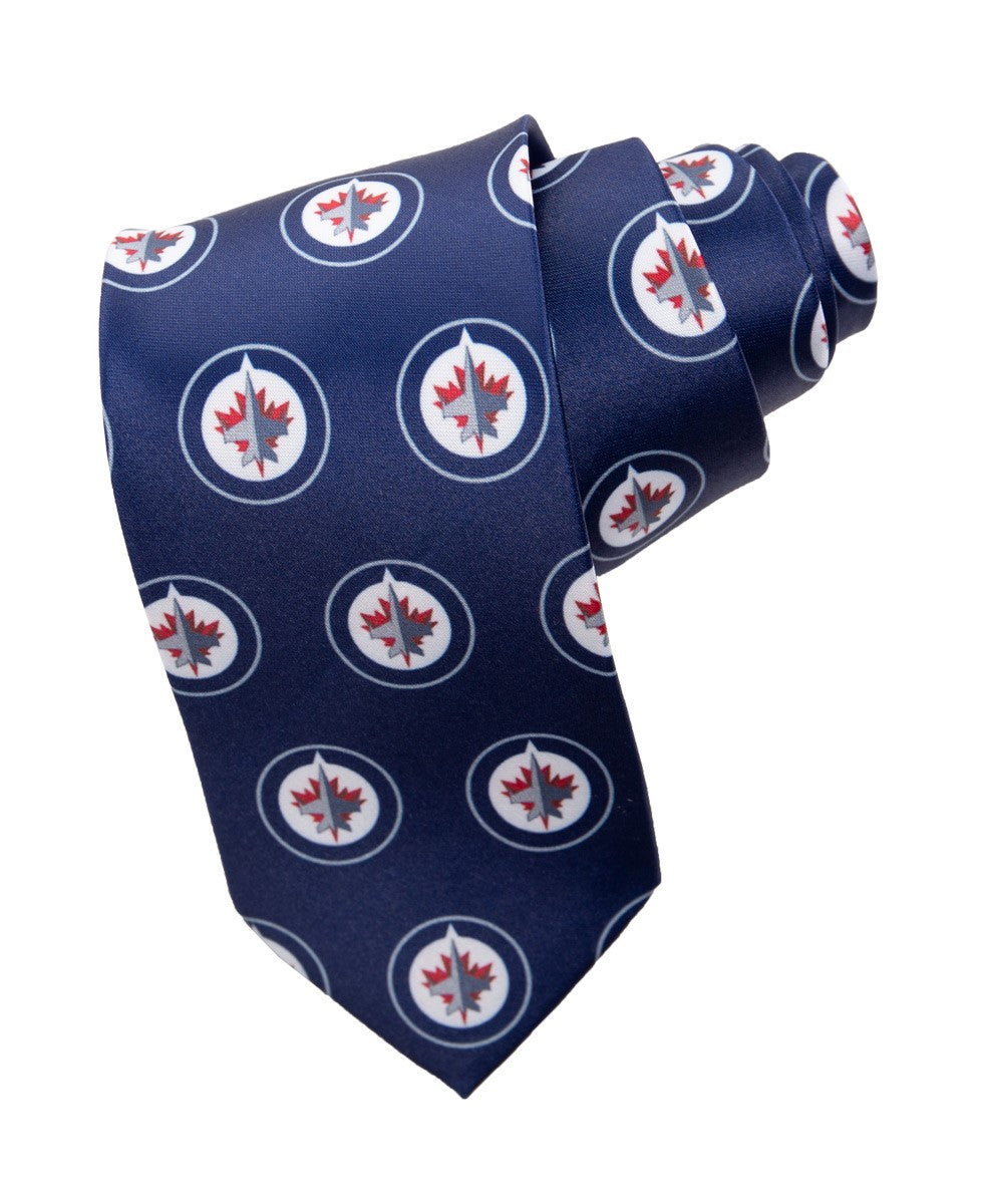 NHL Men's All Over Team Logo Neck Tie- Winnipeg Jets