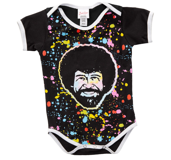 Bob Ross Baby Onesie - Paint Splatter Print