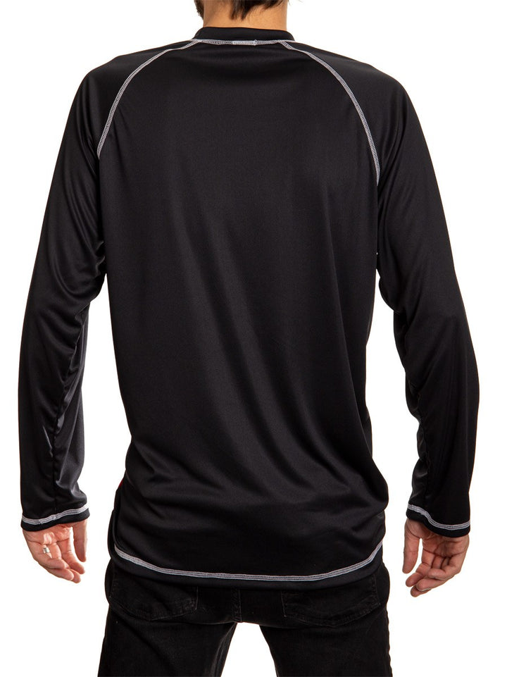 Carolina Hurricanes Jersey Style Back view. All Black.