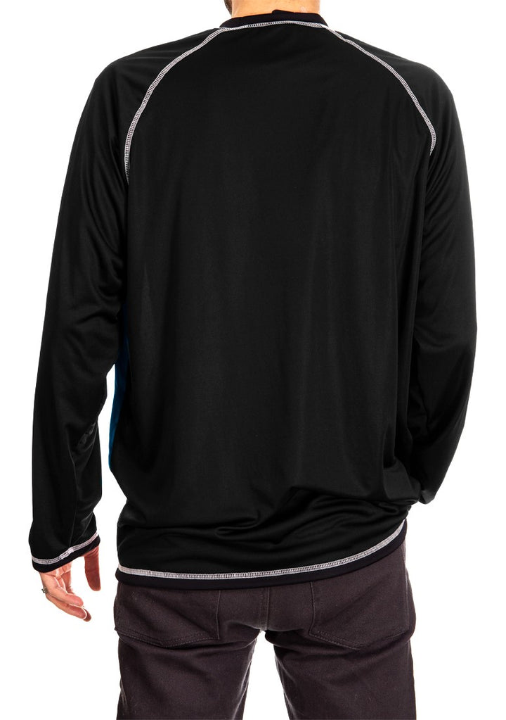 NHL Mens Long Sleeve Rashguard with Wicking Technology- St.Louis Blues Back