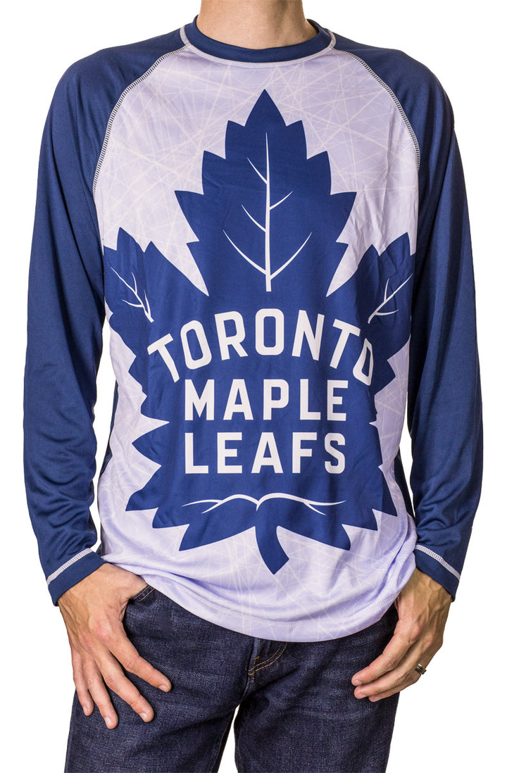 NHL Mens Long-Sleeve Rash Guard-Toronto Maple Leafs Front