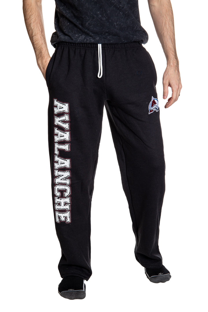 Colorado Avalanche Premium Fleece Sweatpants Front View.