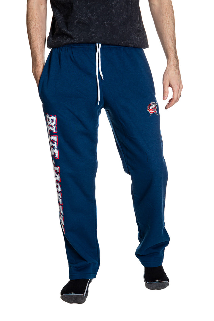 Columbus Blue Jackets Premium Fleece Sweatpants Front View.