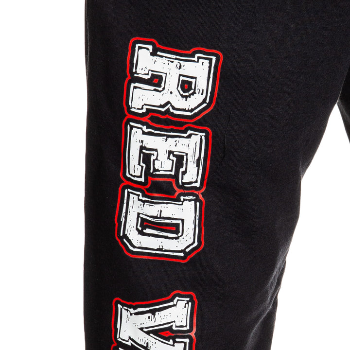 Detroit Red Wings Premium Fleece Sweatpants Close-Up of Red Wings Print.