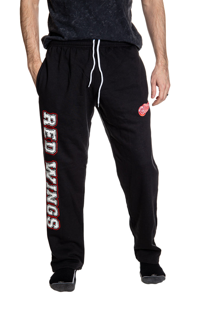 Detroit Red Wings Premium Fleece Sweatpants Front View.
