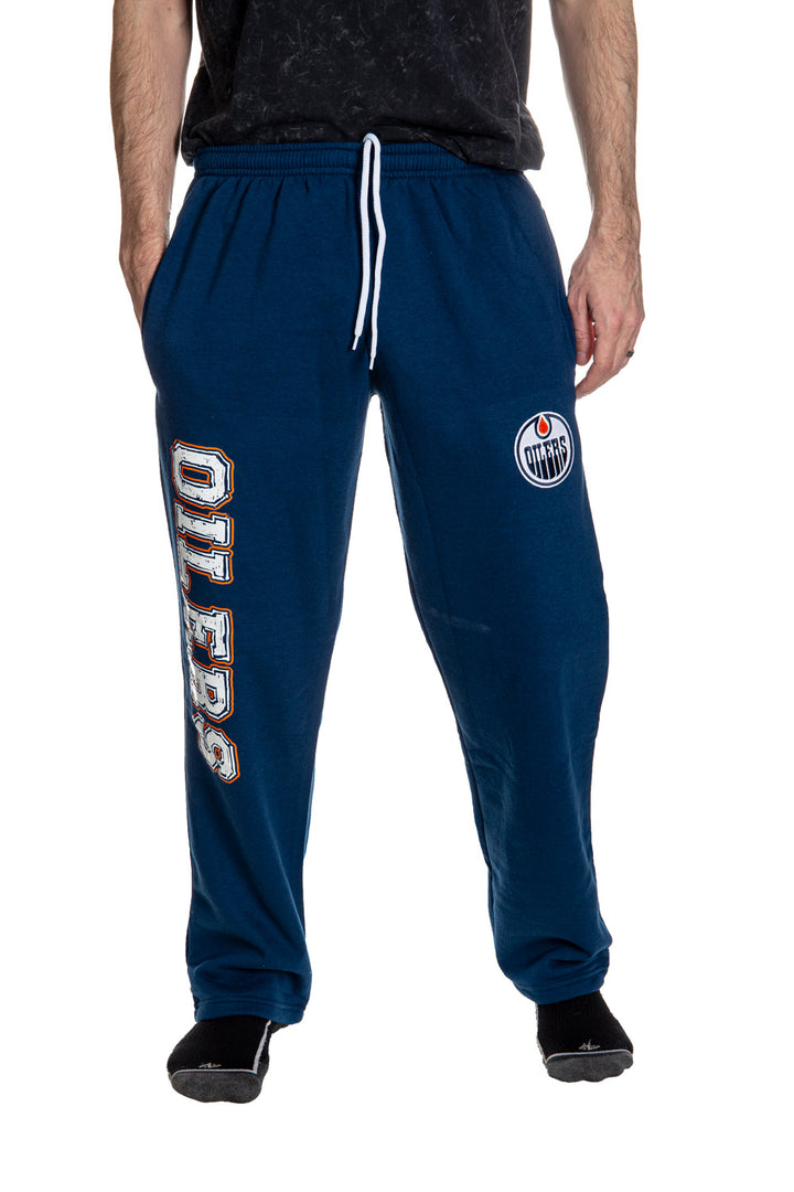 Edmonton Oilers Premium Fleece Sweatpants Front View.