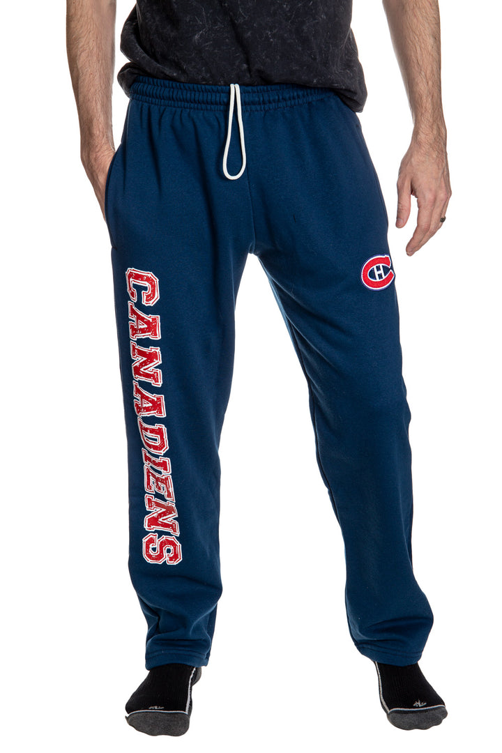 Montreal Canadiens Premium Fleece Sweatpants Front View.