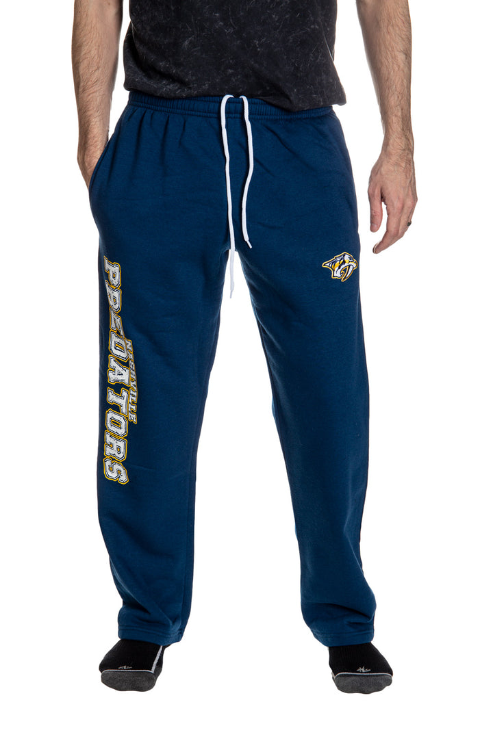 Nashville Predators Premium Fleece Sweatpants Front View.