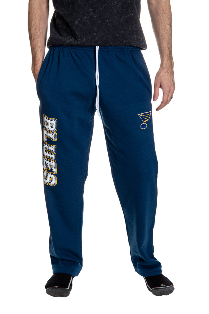 St Louis Blue Premium Fleece Sweatpants Front View.