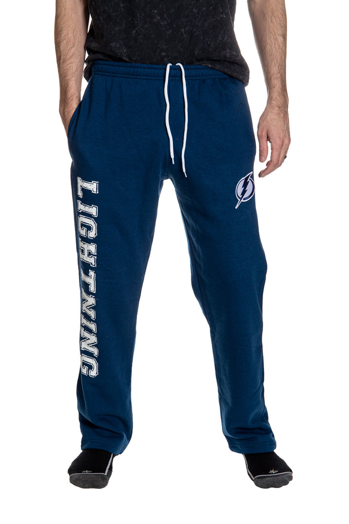 Tampa Bay Lightning Premium Fleece Sweatpants Front View.