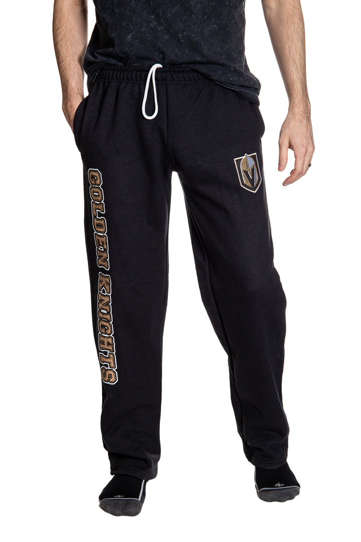 Vegas Golden Knights Premium Fleece Sweatpants Front View.