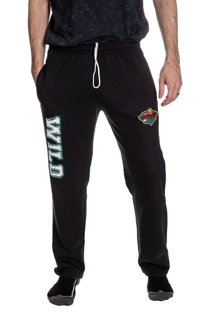 Minnesota Wild Premium Fleece Sweatpants Front View.