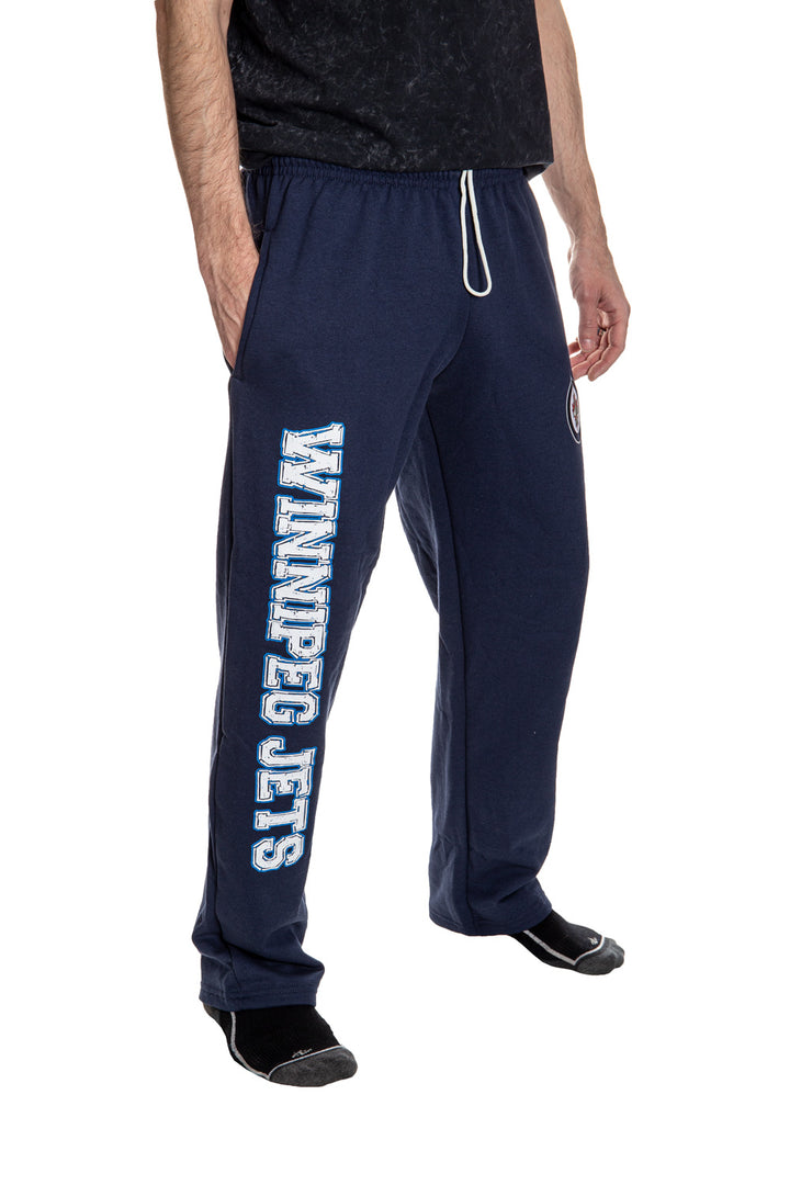 Winnipeg Jets Premium Fleece Sweatpants Side View.