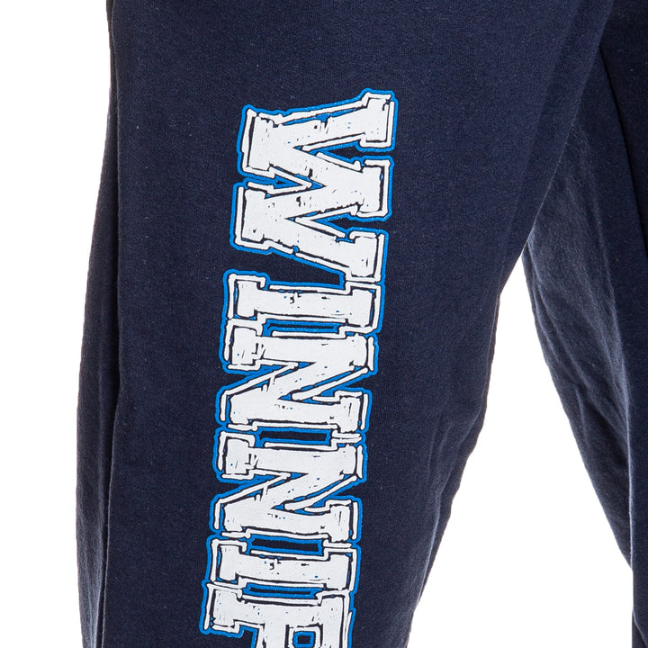 Winnipeg Jets Premium Fleece Sweatpants Close Up of Winnipeg Jets Print.