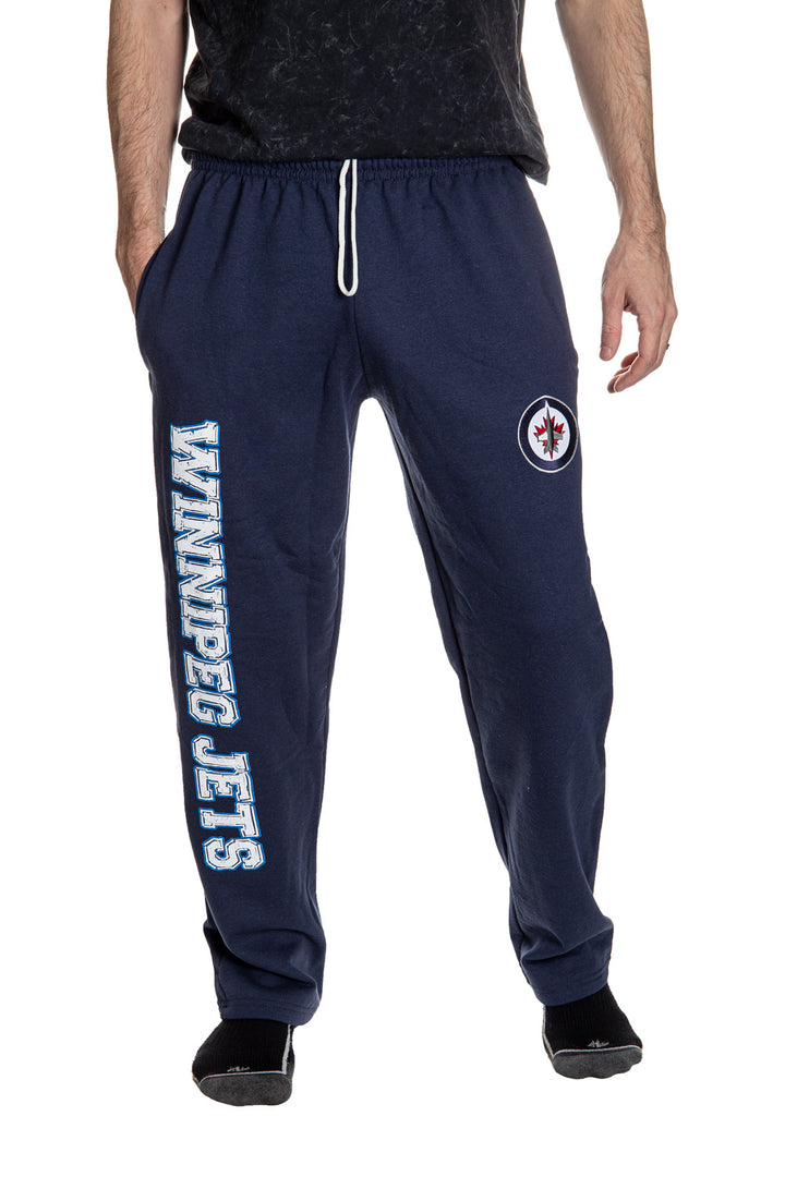 Winnipeg Jets Premium Fleece Sweatpants Front View.
