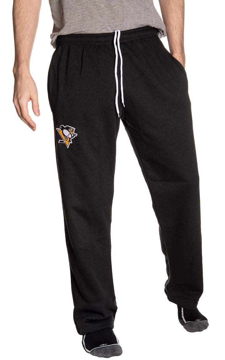 Pittsburgh Penguins Black Sweatpants Front View
