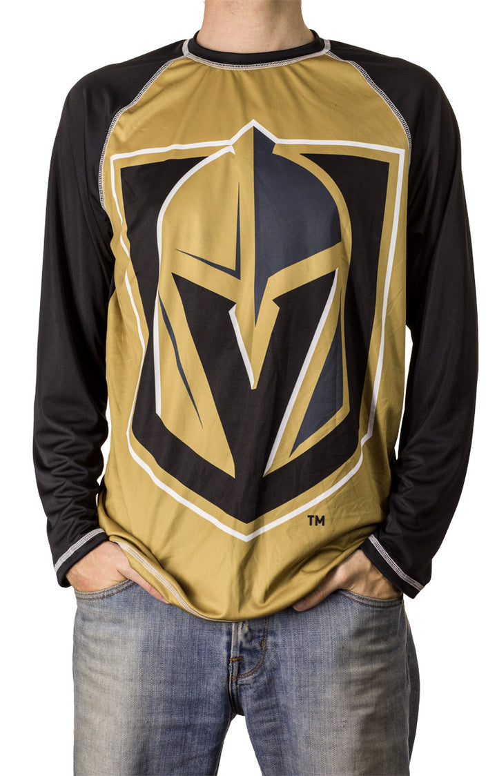 NHL Mens Performance Long-Sleeve Rash Guard-Vegas Golden Knights Front