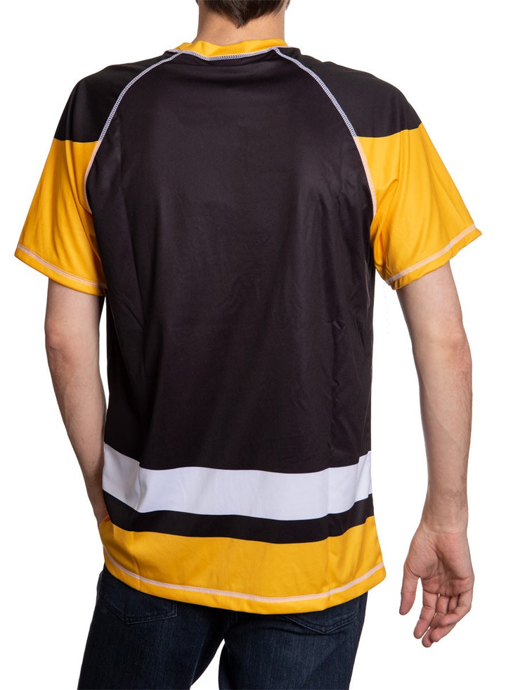 Pittsburgh Penguins Short Sleeve Game Day Rashguard Back View.