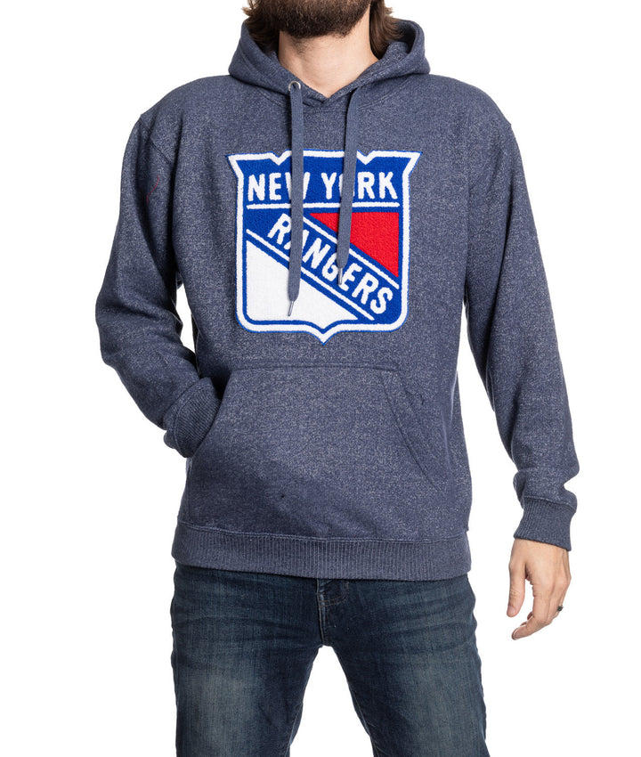 New York Rangers Unisex Nantucket Hoodie with Chenille Logo Crest