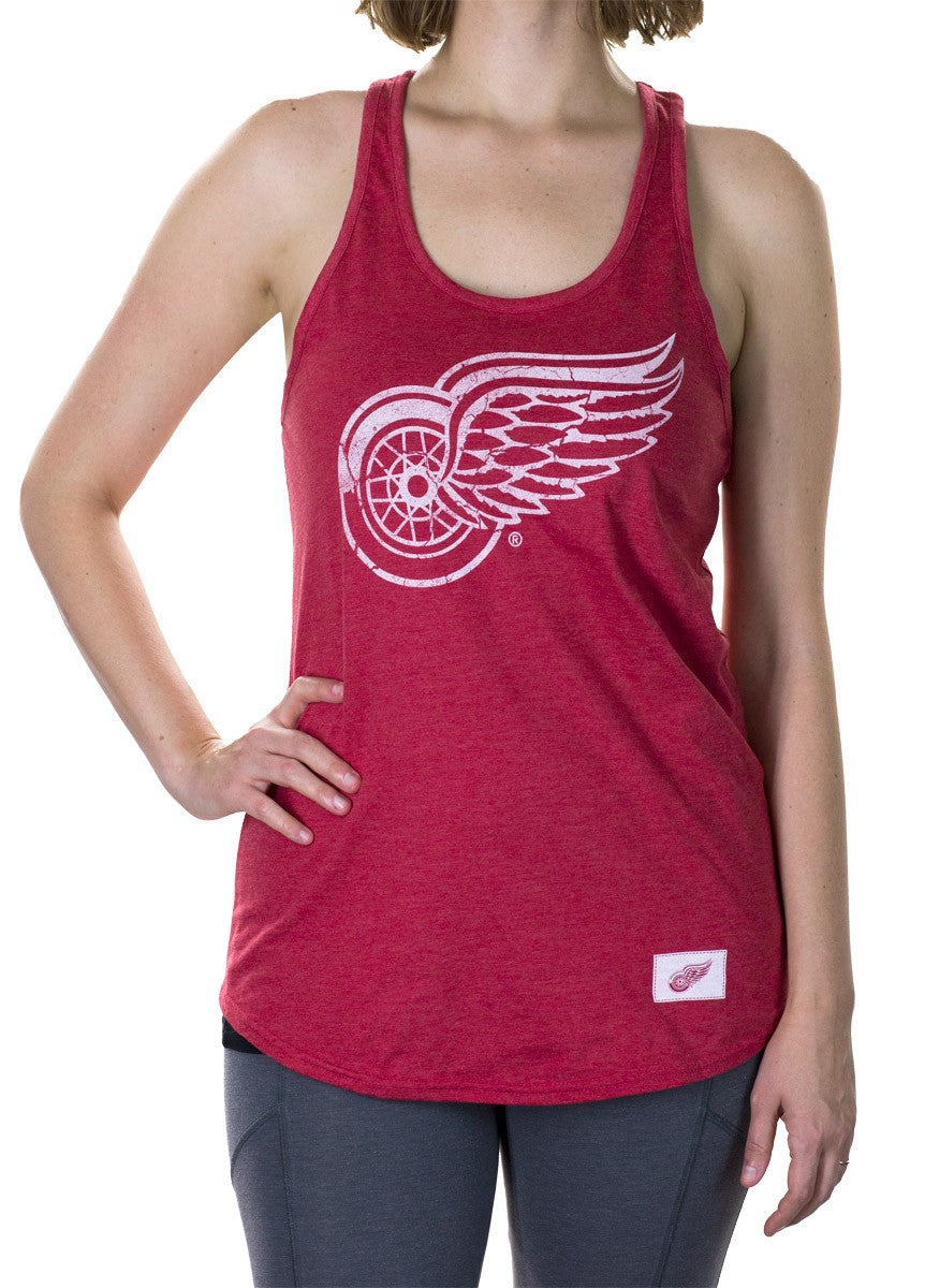 Detroit Red Wings Distressed Flowy Tank Top for Women