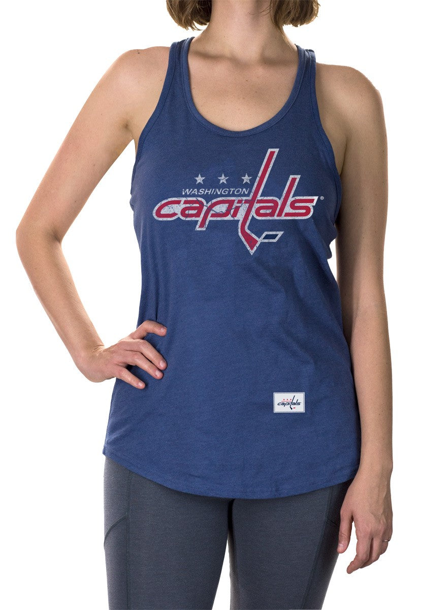 NHL Ladies Distressed Flowy Tank Top- Washington Capitals