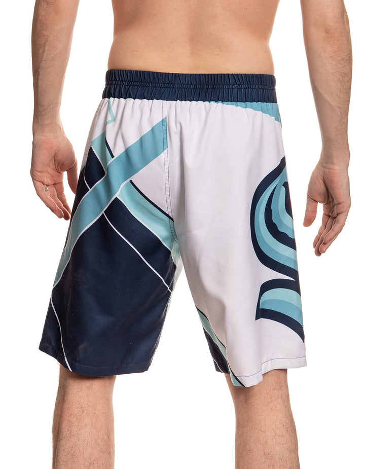 Seattle Kraken Diagonal Design Boardshorts Back View
