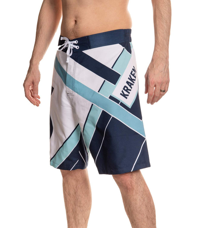 Seattle Kraken Diagonal Design Boardshorts Side View