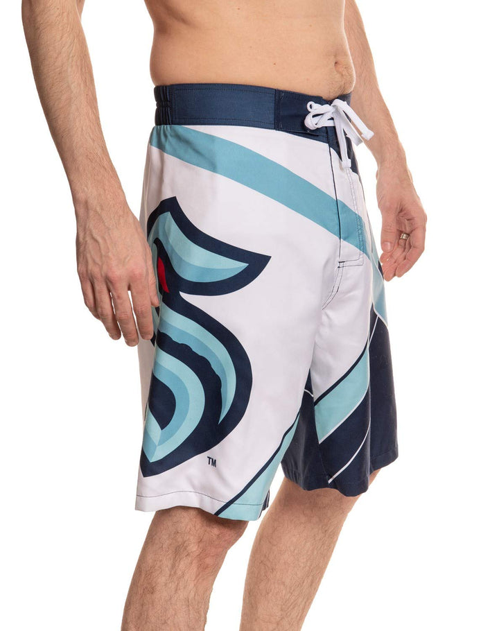 Seattle Kraken Diagonal Design Boardshorts Side View