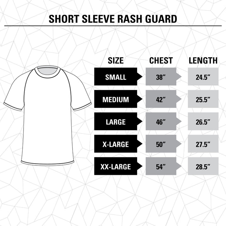 New York Rangers Short Sleeve Rashguard Size Guide