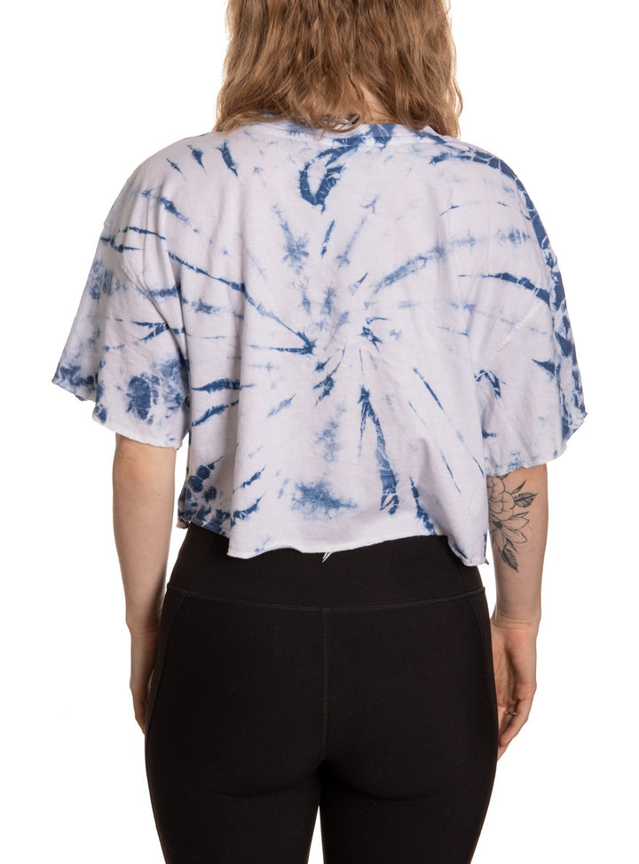 Tampa Bay Lightning Tie Dye Crop Top for Women Back View