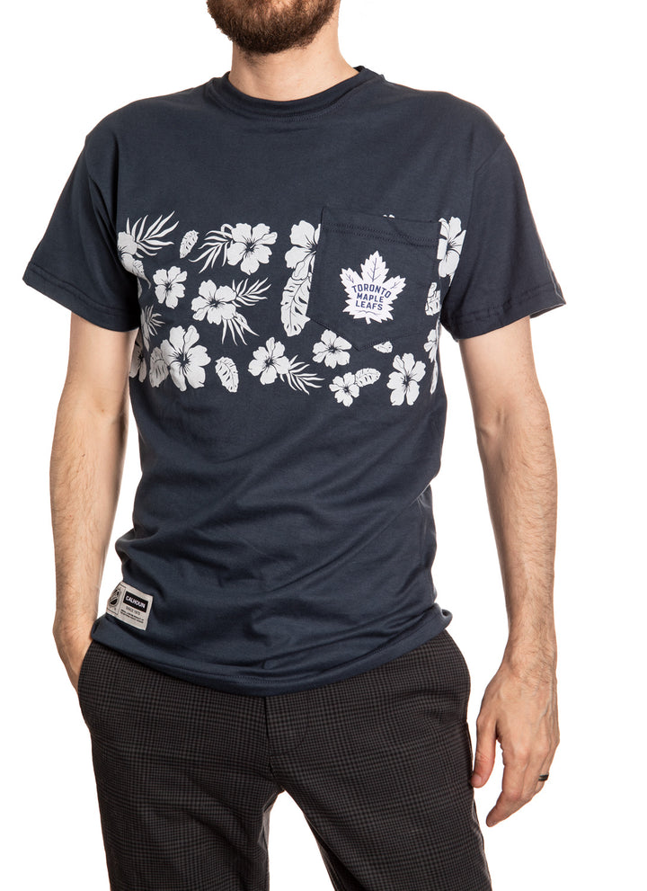 Toronto Maple Leafs Hibiscus Print Pocket T-Shirt