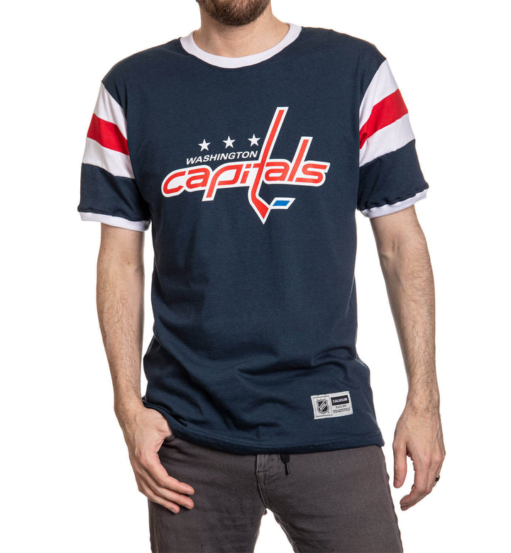 Washington Capitals Shoulder Stripe Varsity Inset T-Shirt