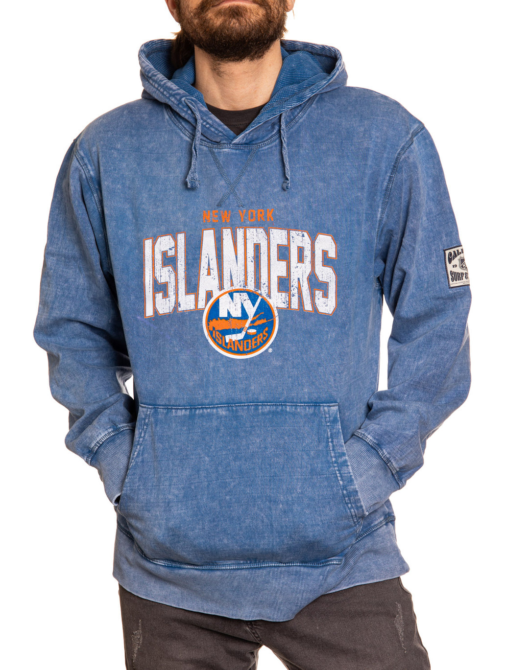 Official NHL licensed New York Islanders Unisex Blue Acid Wash Hoodie