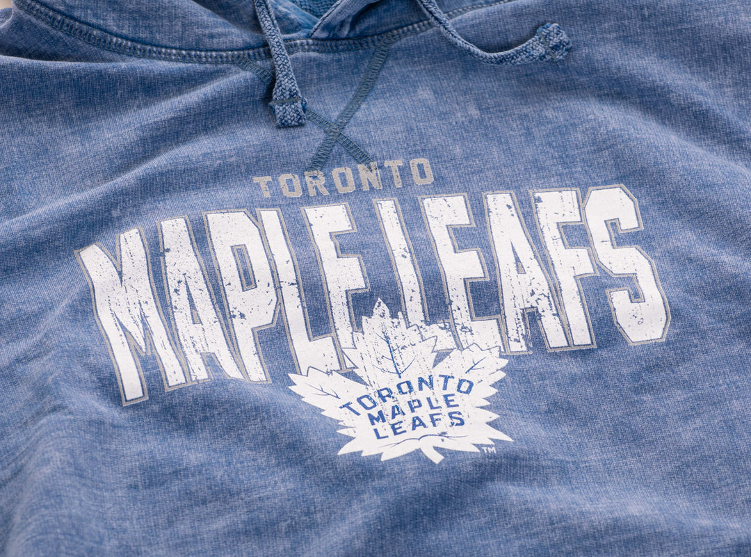 Official NHL licensed Toronto Maple Leafs  Unisex Blue Acid Wash Hoodie