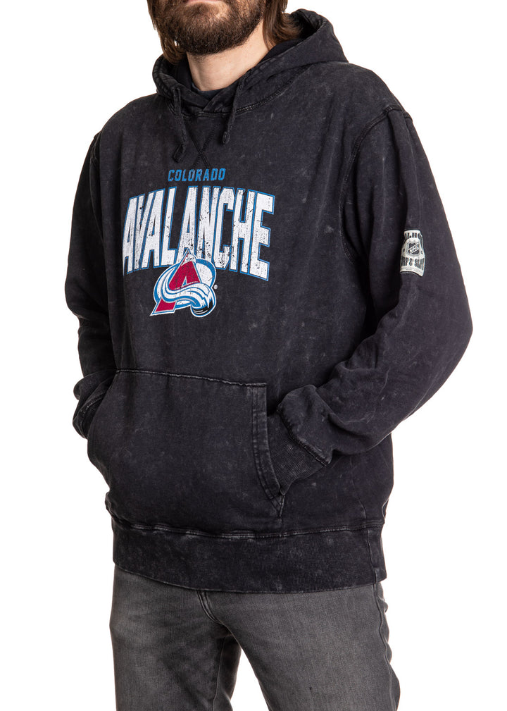 Official NHL licensed Colorado Avalanche Unisex Acid Wash Hoodie