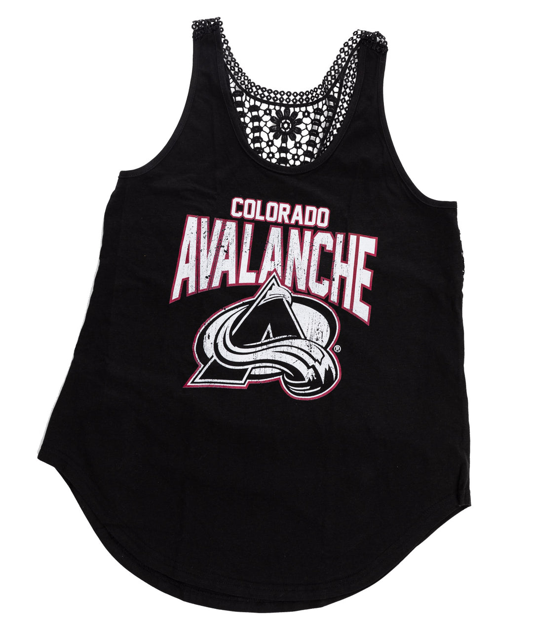 Colorado Avalanche Ladies "Distressed" Lace Flowy Tank Top