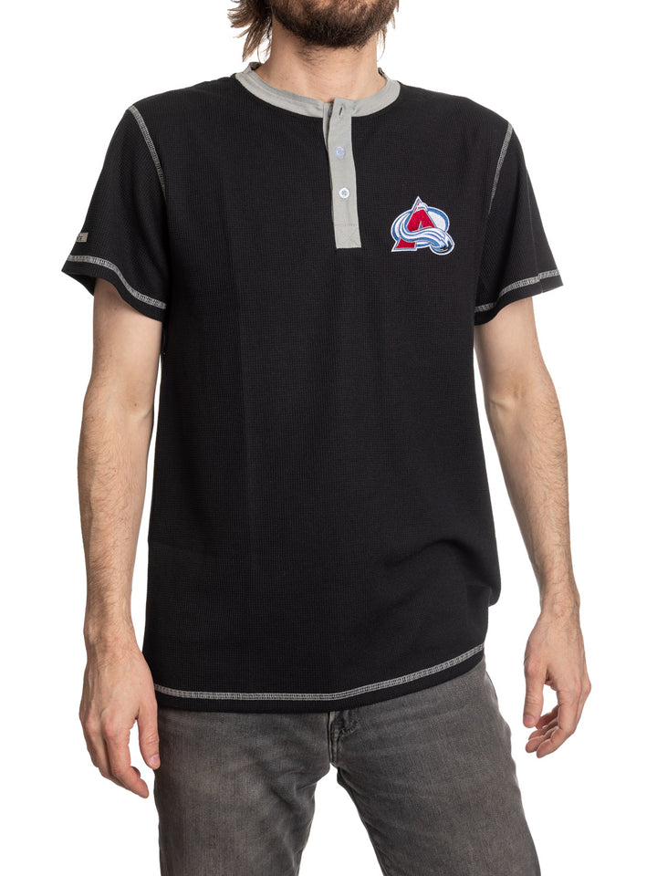 Colorado Avalanche Waffle Henley Shirt