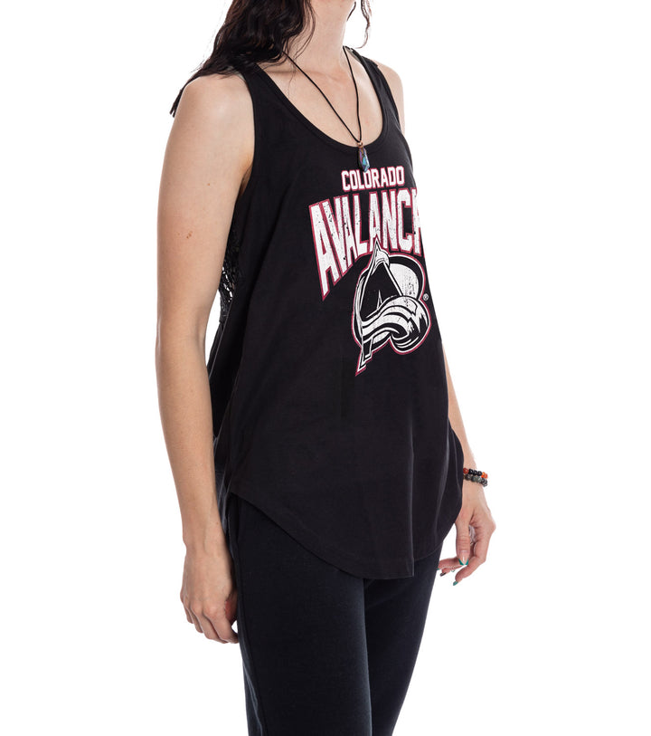 Colorado Avalanche Ladies "Distressed" Lace Flowy Tank Top