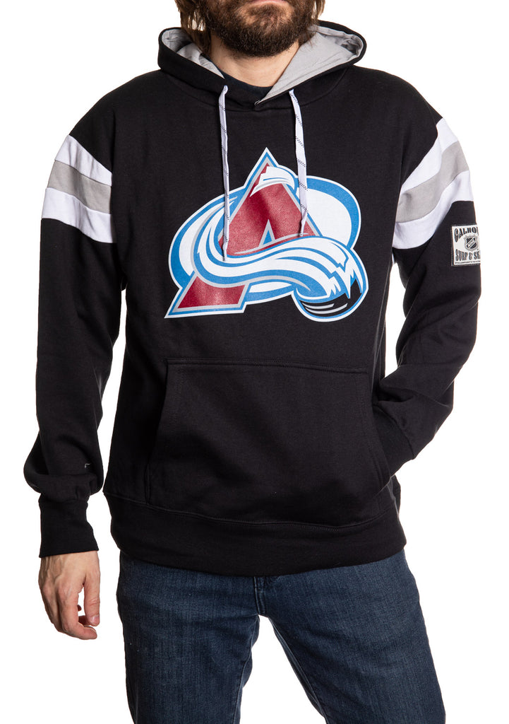 New NHL Colorado Avalanche old time jersey style midweight cotton hoodie men  XXL