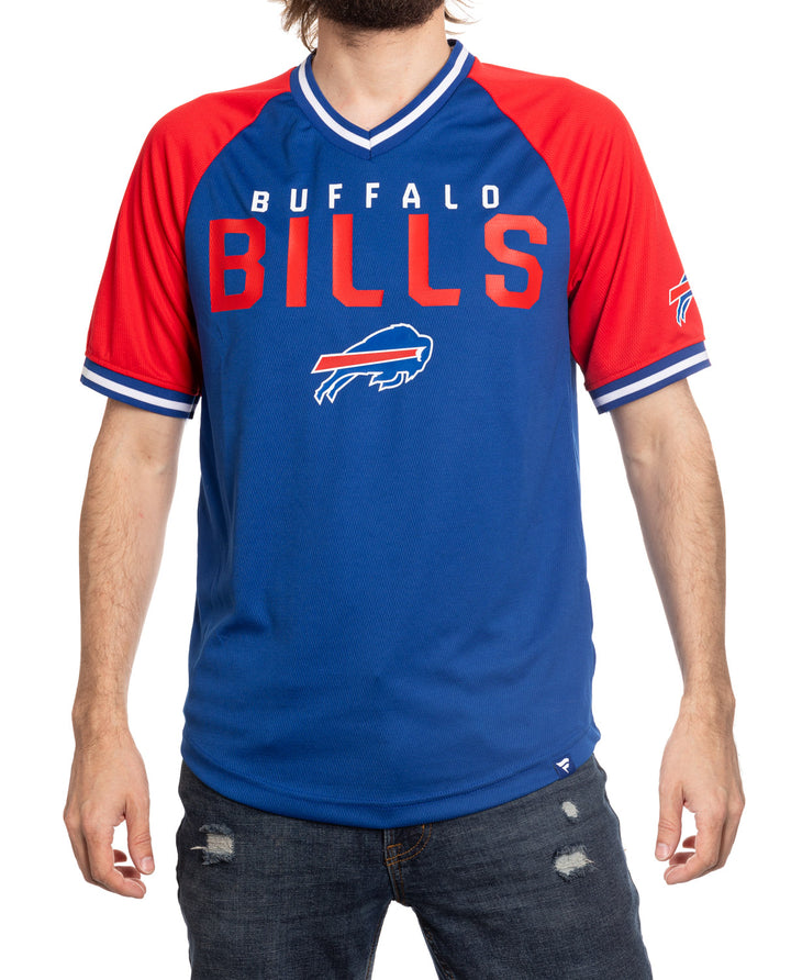 Men's Buffalo Bills Fanatics Branded Raglan V-Neck T-Shirt - Royal/Red