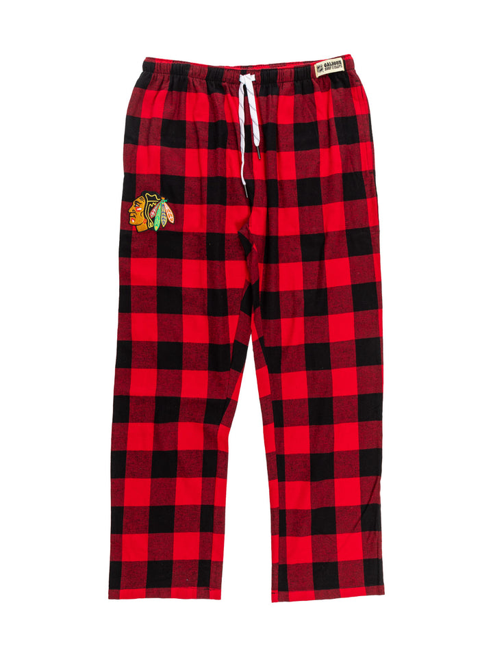 Official NHL Chicago Blackhawks Buffalo Plaid Flannel PJ pants