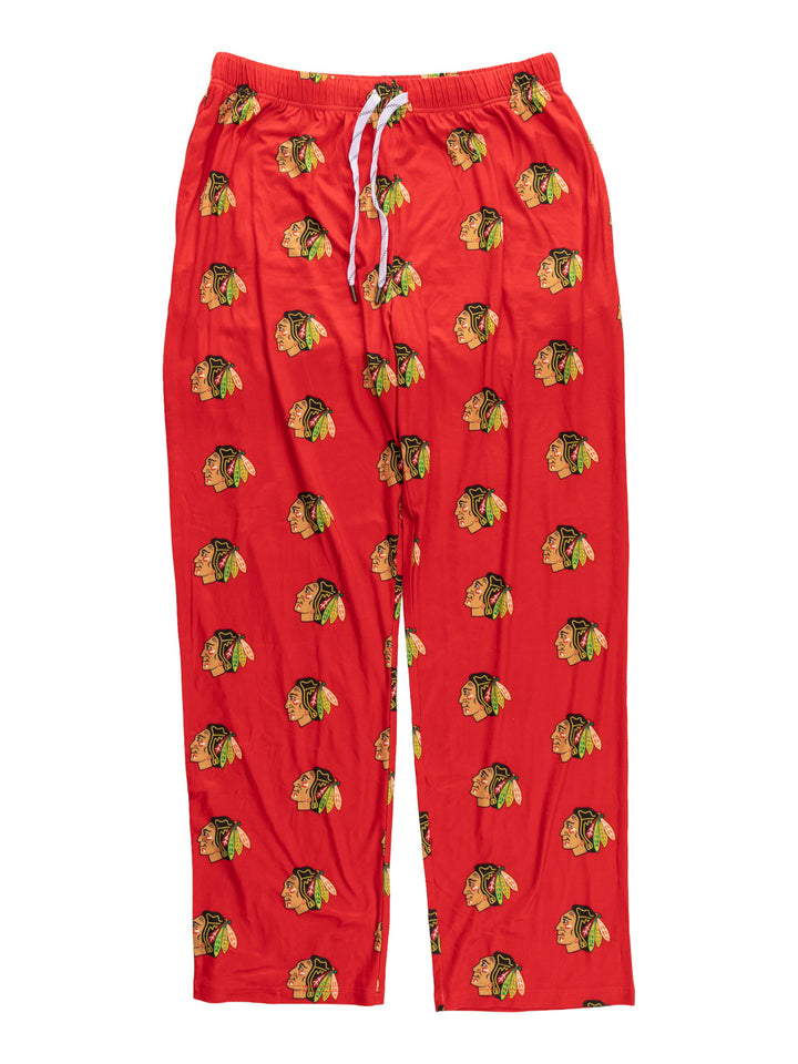 Official NHL Licensed Chicago Blackhawks Scatter Print Lounge Pants