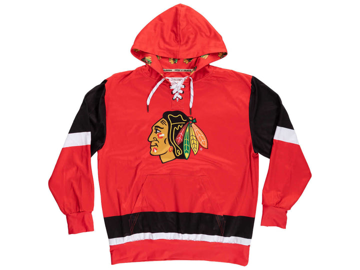 Official NHL Licensed Chicago Blackhawks Hockey Lace Hoodie