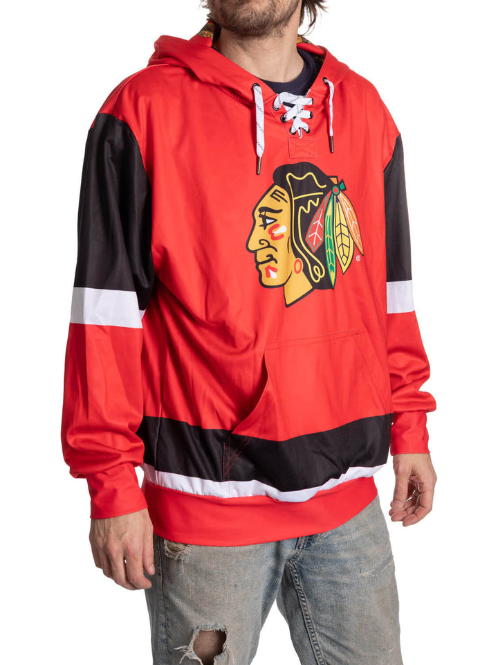 Official NHL Licensed Chicago Blackhawks Hockey Lace Hoodie
