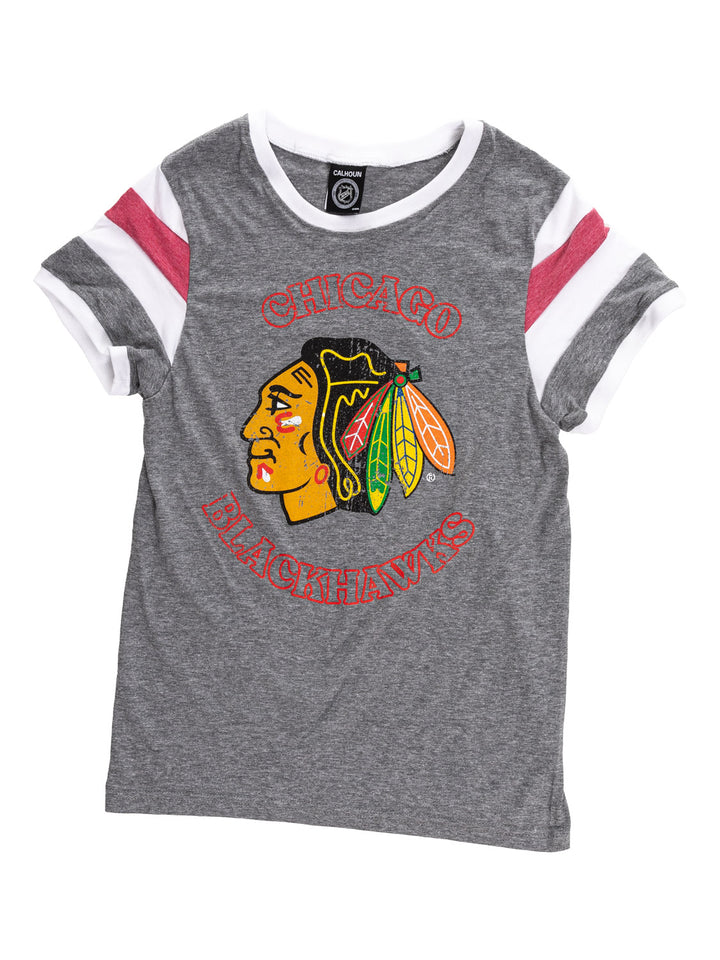 Chicago Blackhawks Ladies Loose Fit Varsity Style Retro Lounge T-Shirt