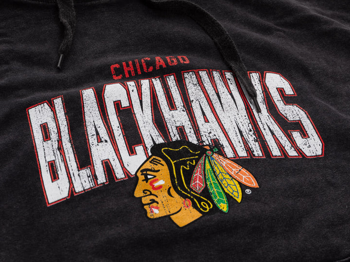Official NHL licensed Chicago Blackhawks Unisex Acid Wash Hoodie