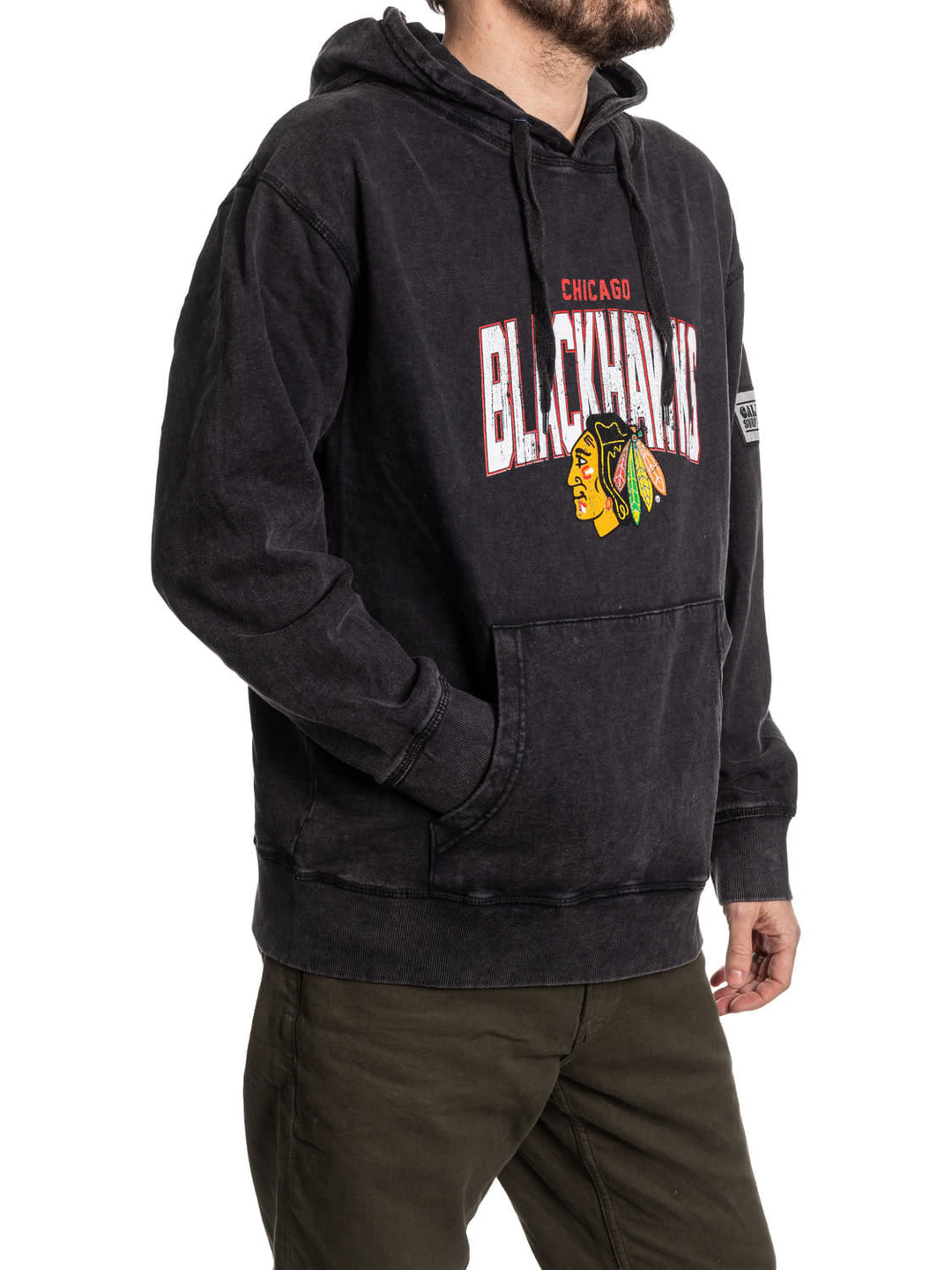 Official NHL licensed Chicago Blackhawks Unisex Acid Wash Hoodie