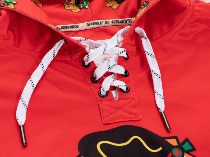 Official NHL Licensed Chicago Blackhawks Hockey Lace Hoodie