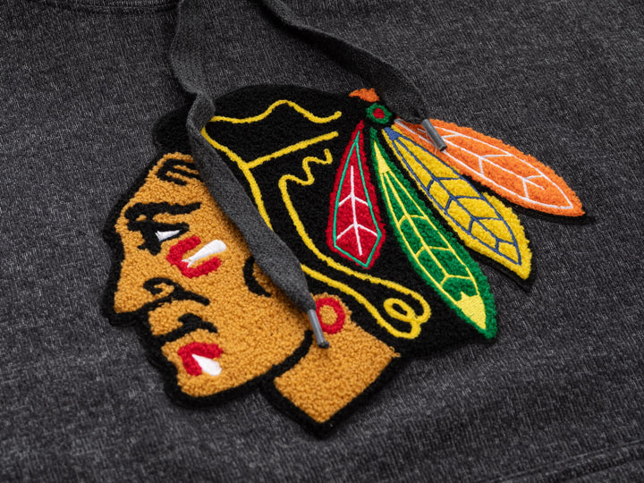 NHL Chicago Blackhawks Unisex Nantucket Hoodie with Chenille Logo Crest