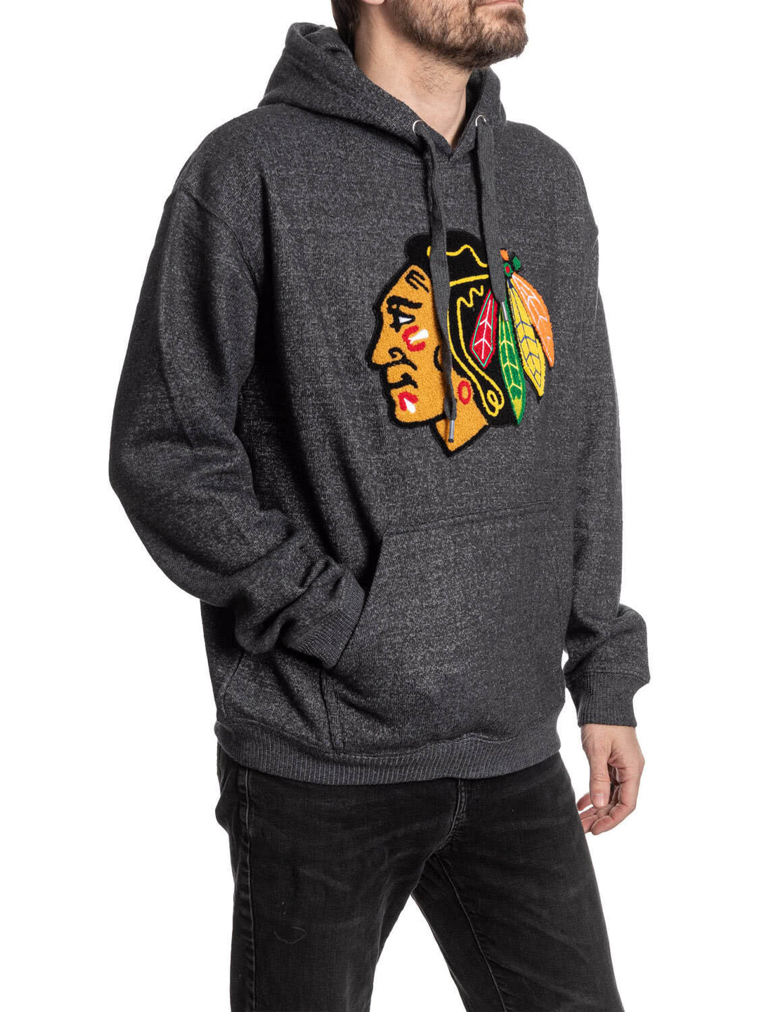 NHL Chicago Blackhawks Unisex Nantucket Hoodie with Chenille Logo Crest
